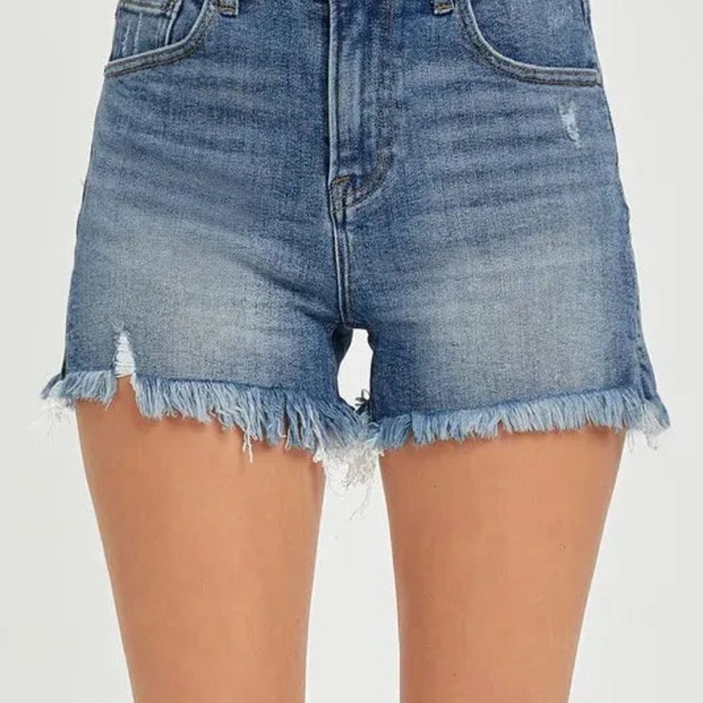 RISEN High Rise Side Slit Shorts - Picture 2 of 3